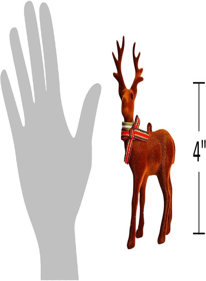 PartyToko 3pcs Cute Christmas Reindeer Christmas Tabletop Decorations Xmas Centerpiece, Rustic Reindeer Sign Standing Elk Decor for ChristmasHome Shelf (Brown),Decorative Xmas Elk for Party Holiday - Image 4